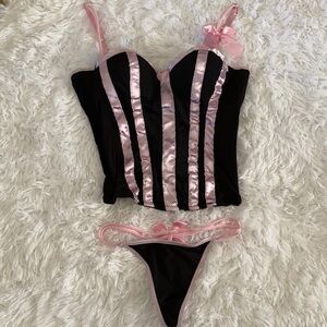 Native vintage bustier corset and matching thong